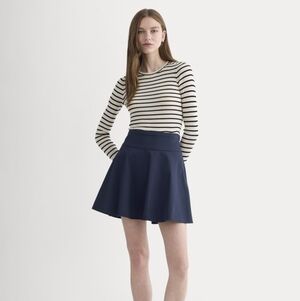 Everlane Circle Mini Skirt (00, Navy)